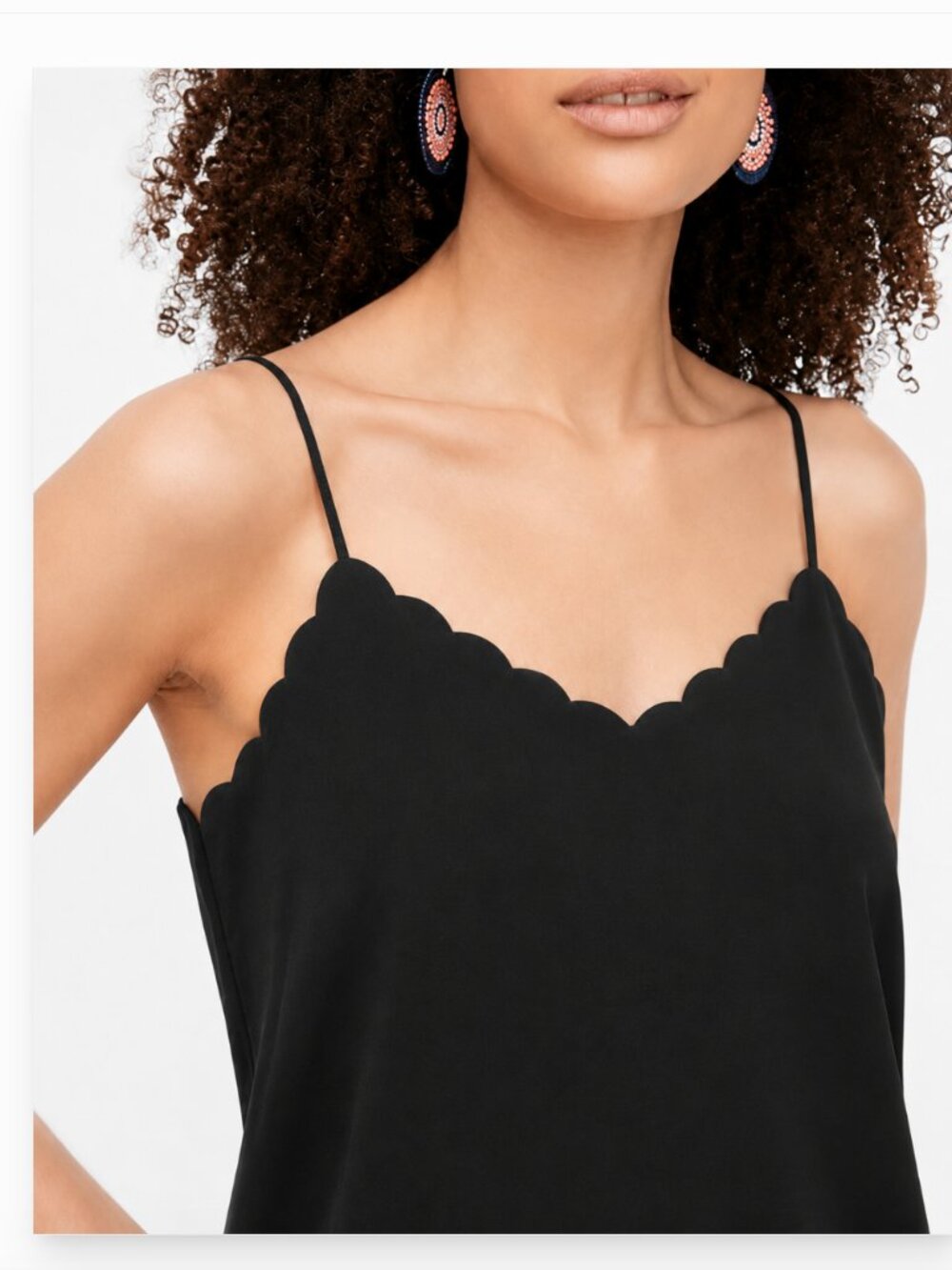 J‎ Crew Factory Scalloped Top - Classic Black - Size 12 - NWT